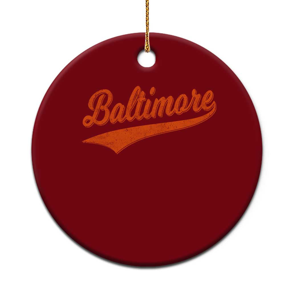 Baltimore Script Retro Baseball Sport Lovers City Pride Ceramic Ornament