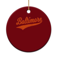 Baltimore Script Retro Baseball Sport Lovers City Pride Ceramic Ornament