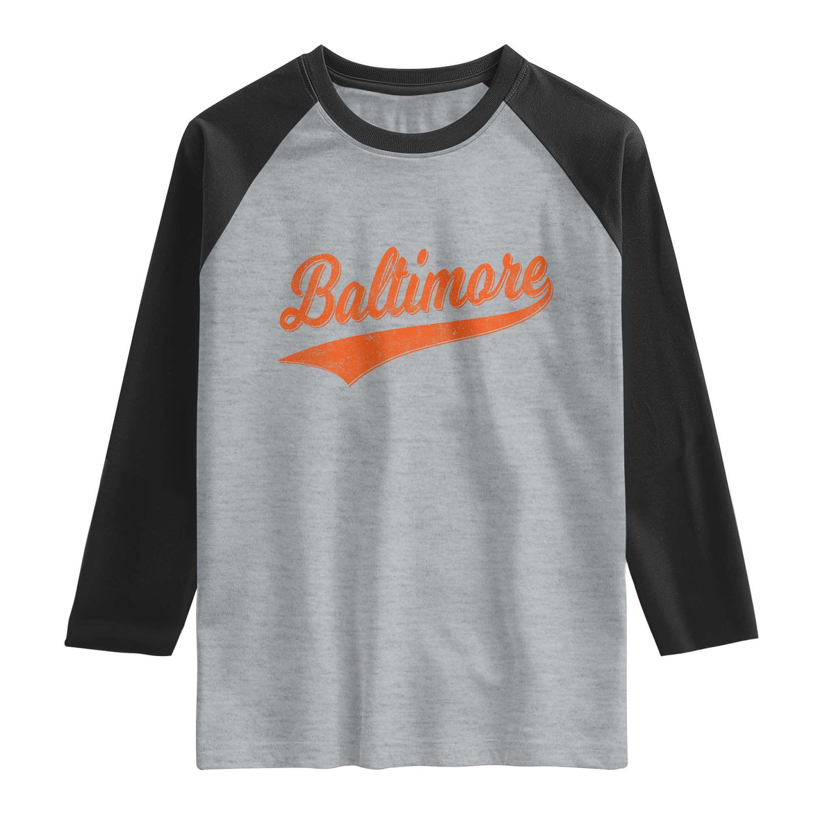 Baltimore Script Retro Baseball Sport Lovers City Pride Raglan Shirt