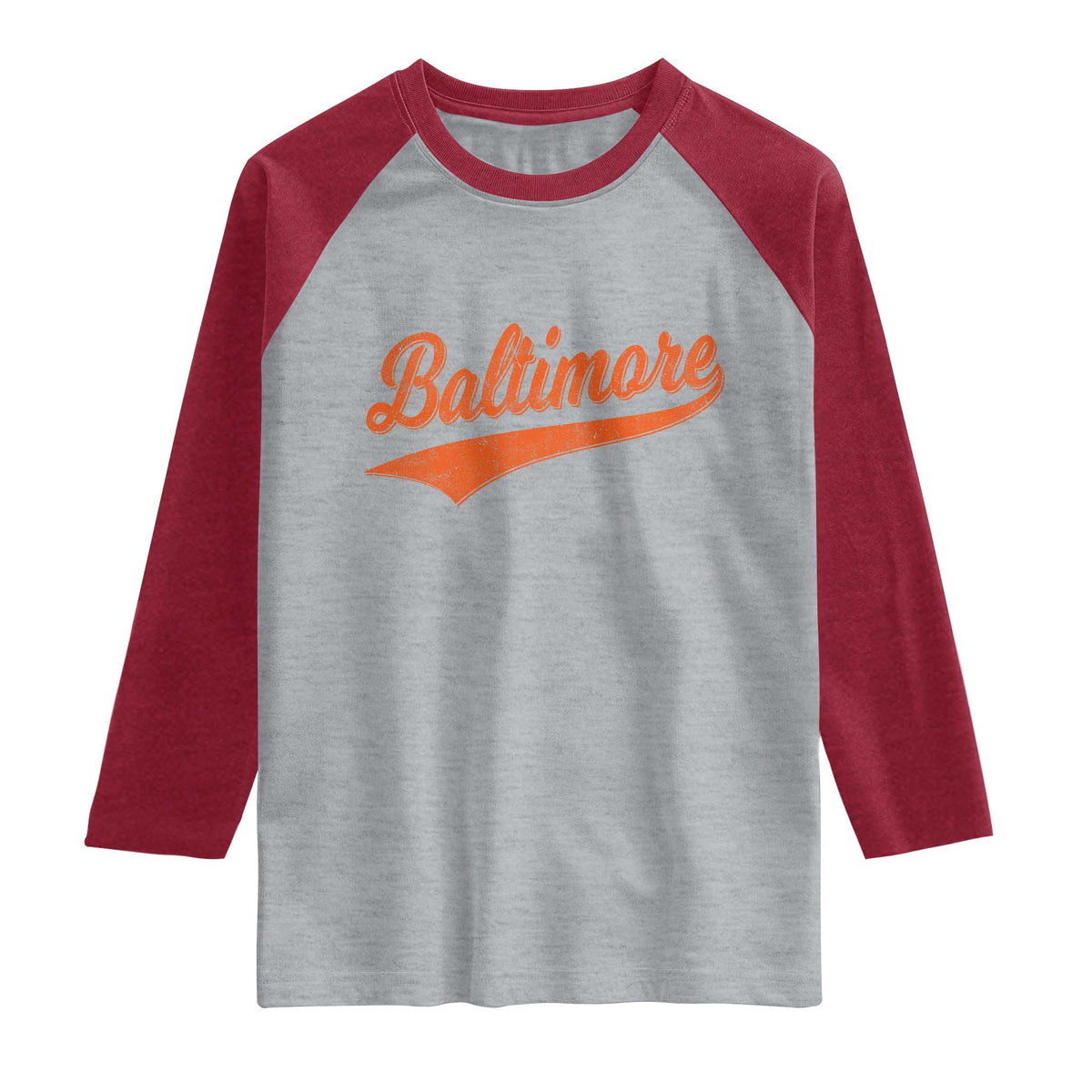 Baltimore Script Retro Baseball Sport Lovers City Pride Raglan Shirt