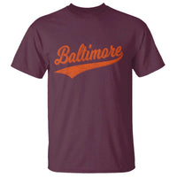 Baltimore Script Retro Baseball Sport Lovers City Pride T Shirt