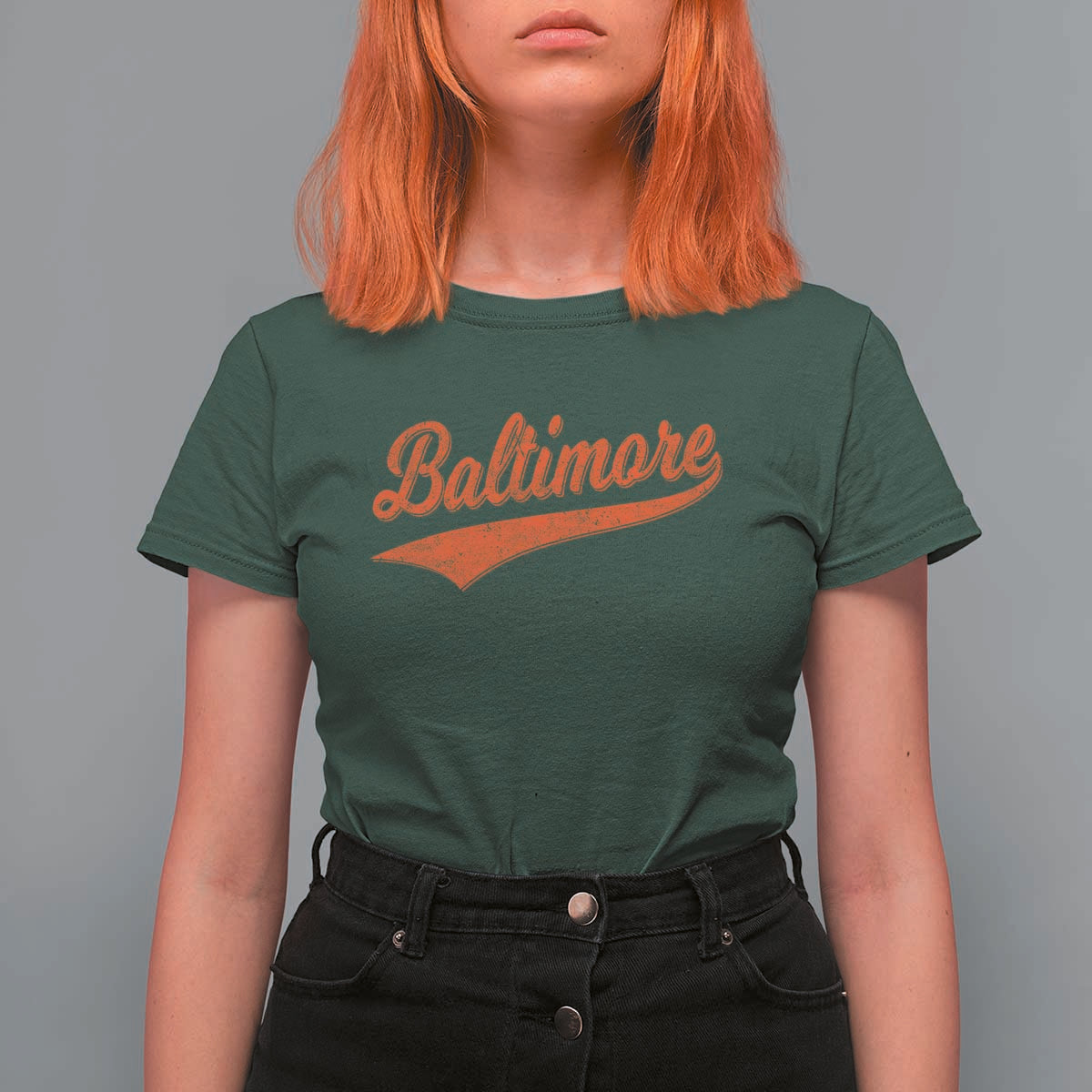Baltimore Script Retro Baseball Sport Lovers City Pride T Shirt For Women