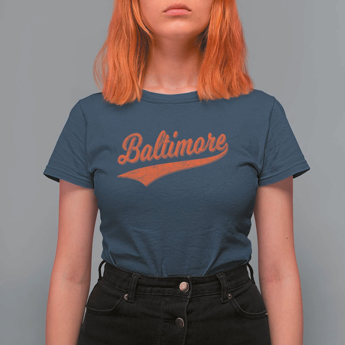Baltimore Script Retro Baseball Sport Lovers City Pride T Shirt For Women