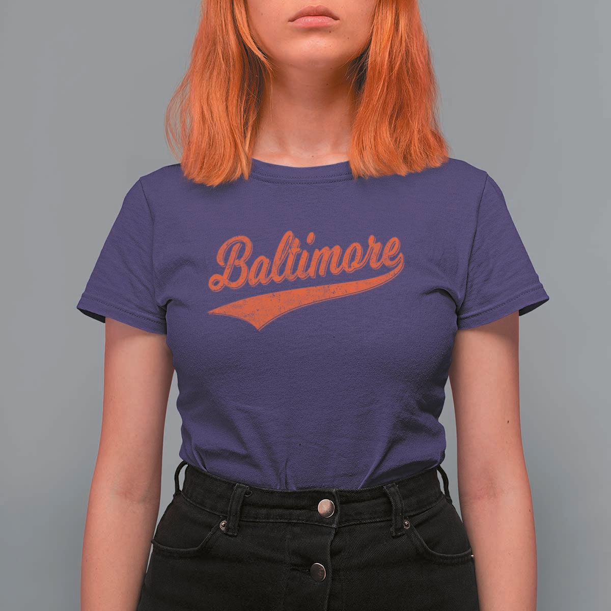 Baltimore Script Retro Baseball Sport Lovers City Pride T Shirt For Women