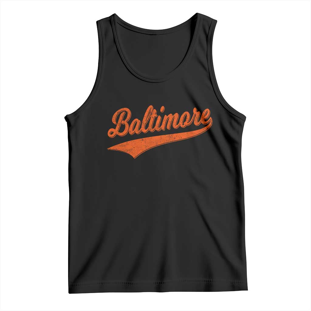 Baltimore Script Retro Baseball Sport Lovers City Pride Tank Top