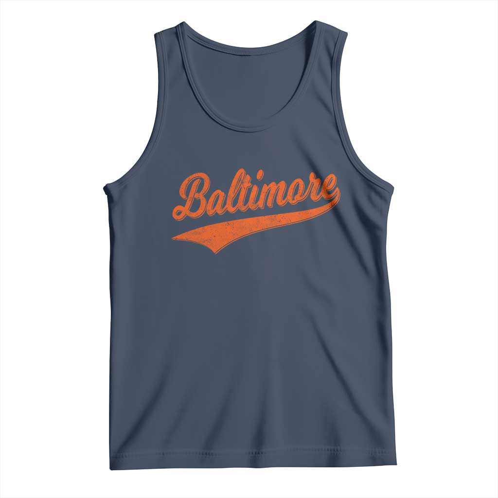 Baltimore Script Retro Baseball Sport Lovers City Pride Tank Top