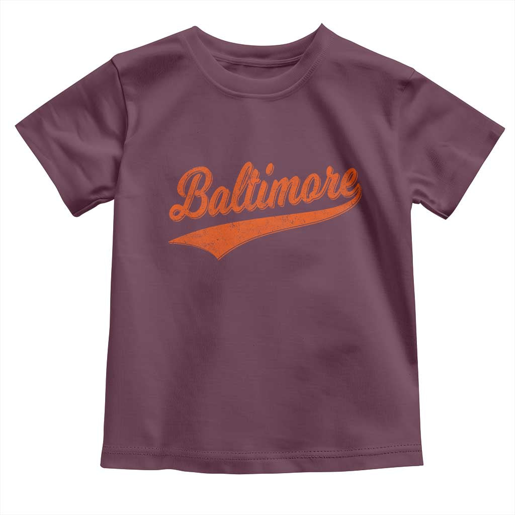 Baltimore Script Retro Baseball Sport Lovers City Pride Toddler T Shirt