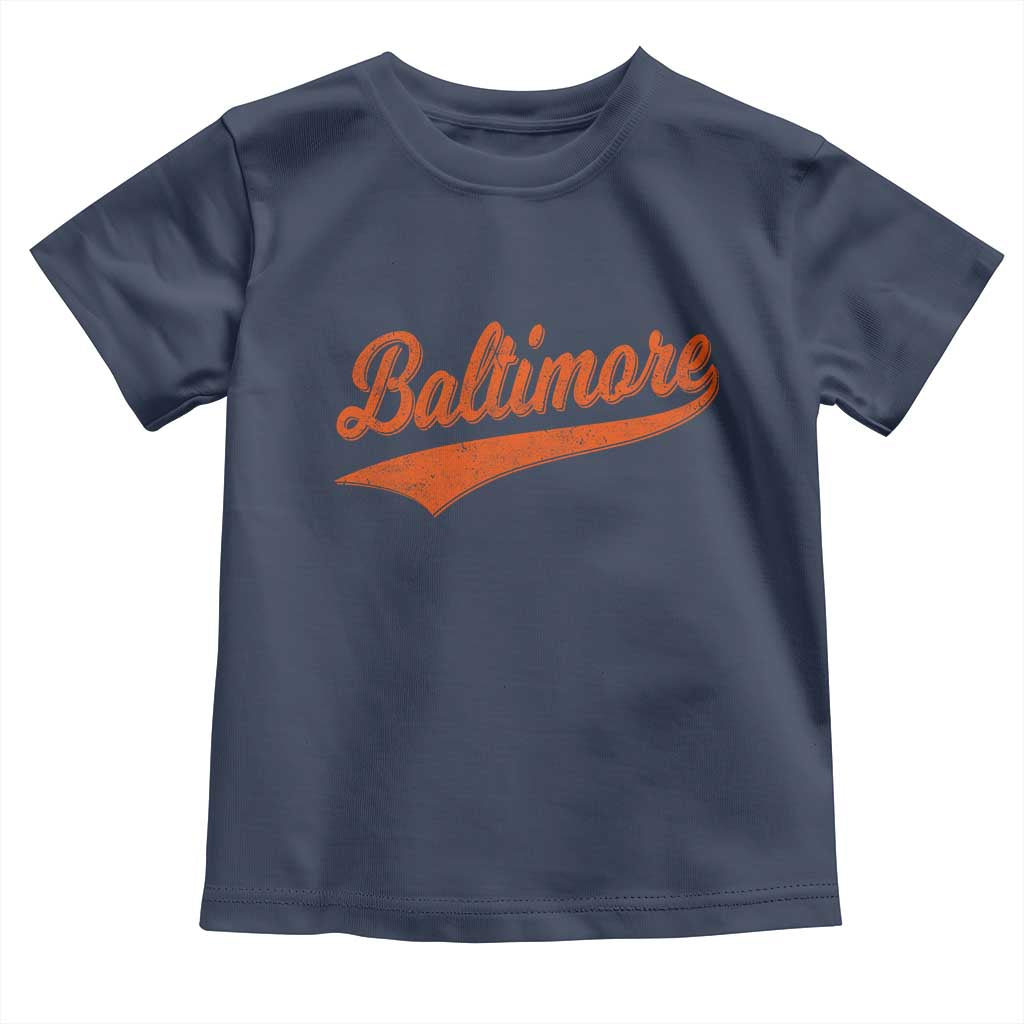 Baltimore Script Retro Baseball Sport Lovers City Pride Toddler T Shirt