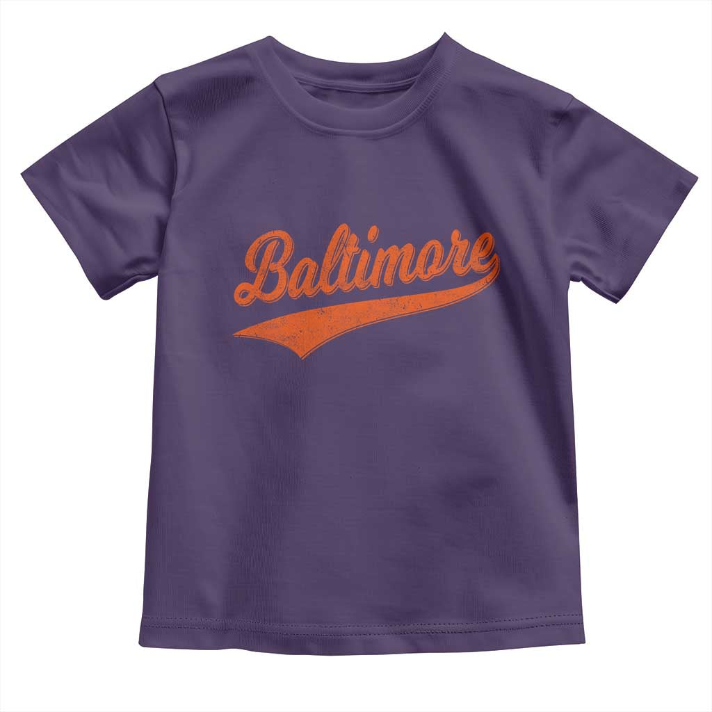 Baltimore Script Retro Baseball Sport Lovers City Pride Toddler T Shirt