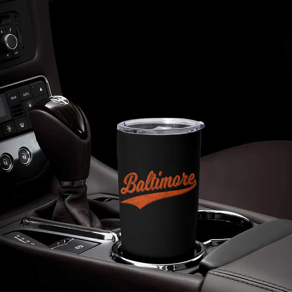 Baltimore Script Retro Baseball Sport Lovers City Pride Tumbler Cup