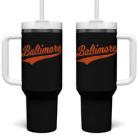 Baltimore Script Retro Baseball Sport Lovers City Pride Tumbler With Handle