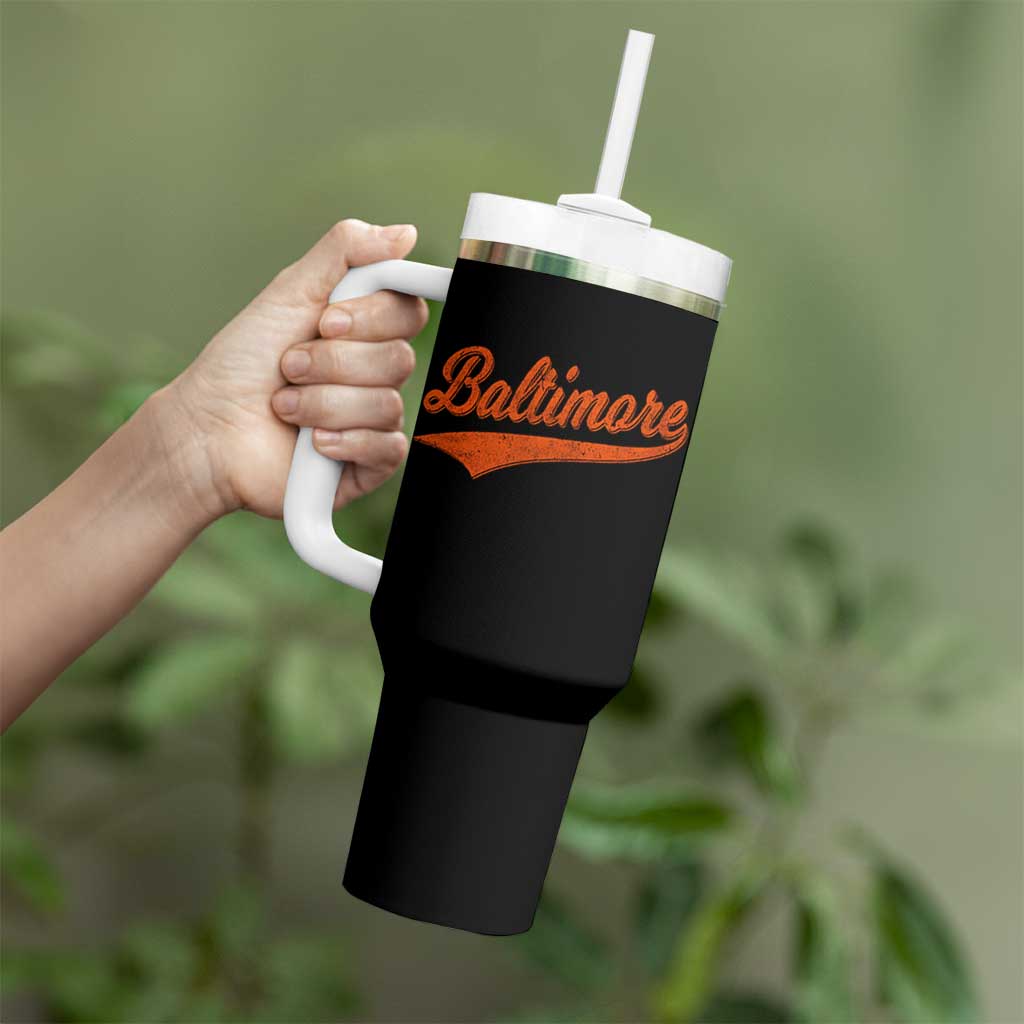 Baltimore Script Retro Baseball Sport Lovers City Pride Tumbler With Handle