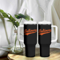 Baltimore Script Retro Baseball Sport Lovers City Pride Tumbler With Handle