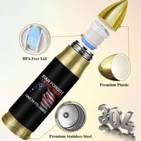 Iran Forgot Our President Has 34 Felonies Bullet Tumbler Funny Political Satire Vintage American Flag