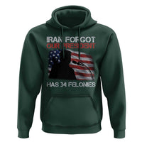 Iran Forgot Our President Has 34 Felonies Hoodie Funny Political Satire Vintage American Flag