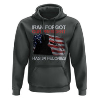 Iran Forgot Our President Has 34 Felonies Hoodie Funny Political Satire Vintage American Flag