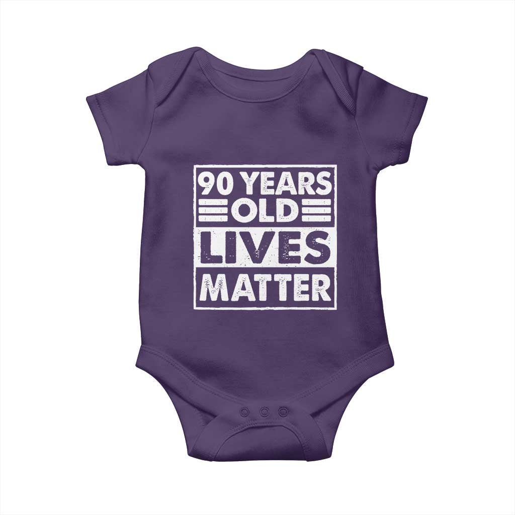 90th Birthday Baby Onesie 90 Years Old Lives Matter Elderly Senior