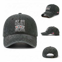 60th Birthday Poker Lover Washed Cotton Baseball Cap At 60 I Am Still Playing With A Full Deck I Just Shuffle Slower