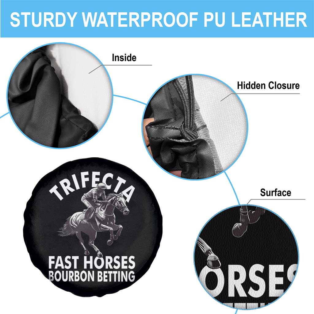 Funny Trifecta Fast Horses Bourbon Betting Spare Tire Cover Horse Racing Betting