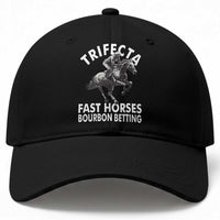 Funny Trifecta Fast Horses Bourbon Betting Baseball Cap Horse Racing Betting