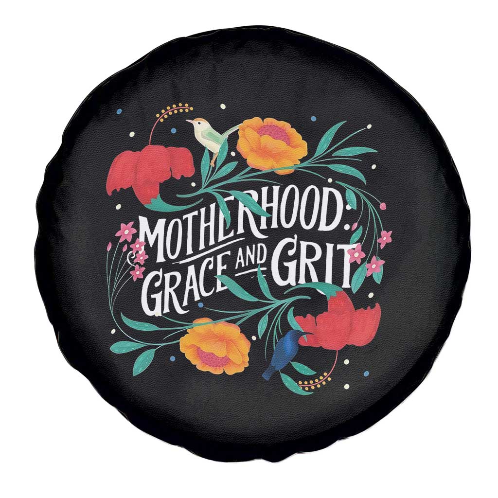 Motherhood Grace And Grit Spare Tire Cover Boho Floral Mother's Day