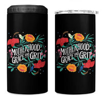 Motherhood Grace And Grit 4 in 1 Can Cooler Tumbler Boho Floral Mother's Day