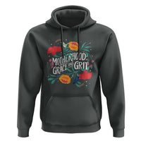 Motherhood Grace And Grit Hoodie Boho Floral Mother's Day