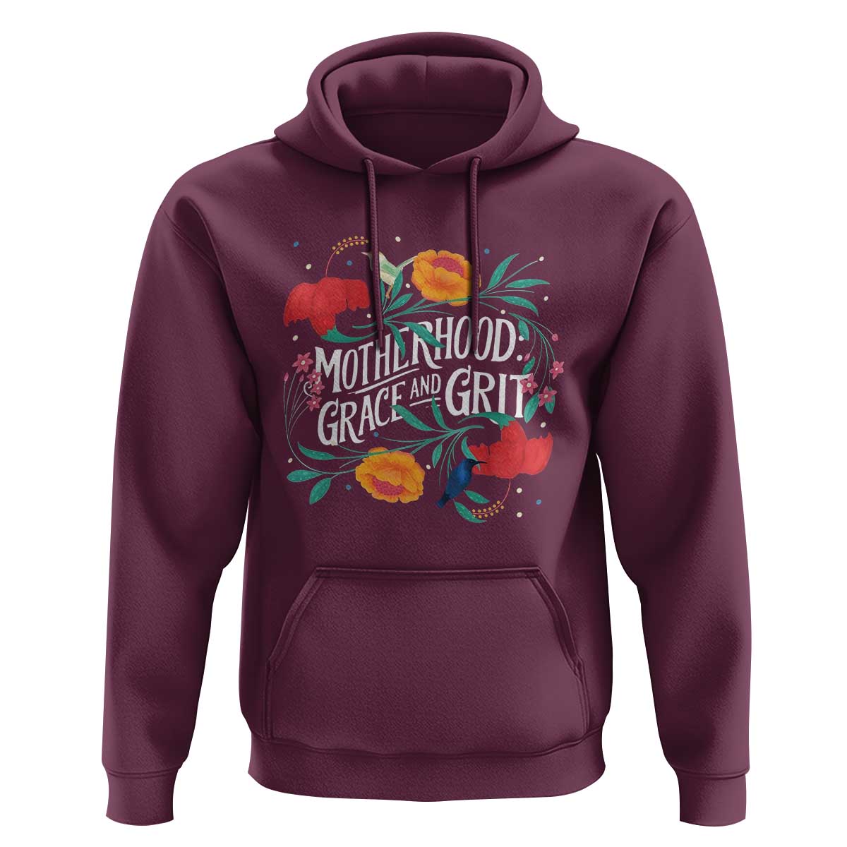 Motherhood Grace And Grit Hoodie Boho Floral Mother's Day