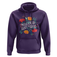 Motherhood Grace And Grit Hoodie Boho Floral Mother's Day