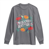Motherhood Grace And Grit Long Sleeve Shirt Boho Floral Mother's Day