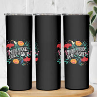 Motherhood Grace And Grit Skinny Tumbler Boho Floral Mother's Day