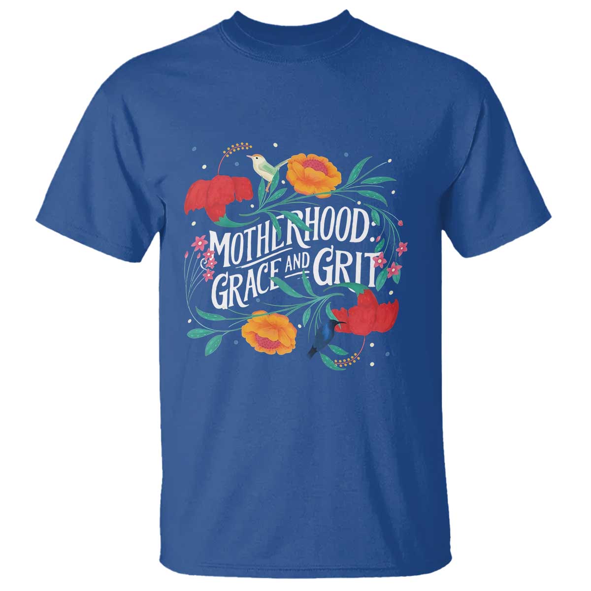 Motherhood Grace And Grit T Shirt Boho Floral Mother's Day