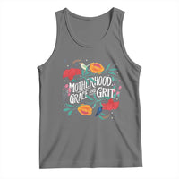 Motherhood Grace And Grit Tank Top Boho Floral Mother's Day