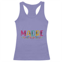 Funny Mexican Spanish Latina Mom Madre Racerback Tank Top Mexican Flowers