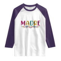 Funny Mexican Spanish Latina Mom Madre Raglan Shirt Mexican Flowers
