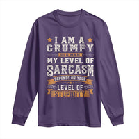 Funny I Am A Grumpy Old Man My Level Of Sarcasm Depends On Your Level Of Stupidity Long Sleeve Shirt Vintage Star