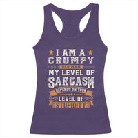 Funny I Am A Grumpy Old Man My Level Of Sarcasm Depends On Your Level Of Stupidity Racerback Tank Top Vintage Star