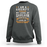 Funny I Am A Grumpy Old Man My Level Of Sarcasm Depends On Your Level Of Stupidity Sweatshirt Vintage Star