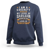Funny I Am A Grumpy Old Man My Level Of Sarcasm Depends On Your Level Of Stupidity Sweatshirt Vintage Star