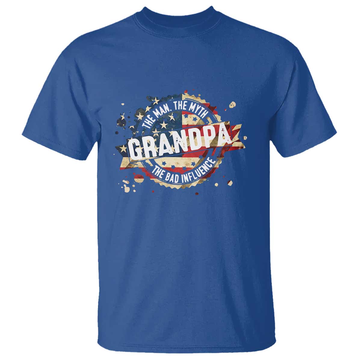 Funny Grandpa The Man The Myth The Bad Influence T Shirt Fathers Day