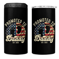 Funny Promoted To Daddy 2025 4 in 1 Can Cooler Tumbler Newborn Vintage American Flag