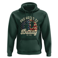 Funny Promoted To Daddy 2025 Hoodie Newborn Vintage American Flag