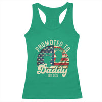 Funny Promoted To Daddy 2025 Racerback Tank Top Newborn Vintage American Flag