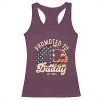 Funny Promoted To Daddy 2025 Racerback Tank Top Newborn Vintage American Flag