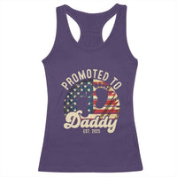 Funny Promoted To Daddy 2025 Racerback Tank Top Newborn Vintage American Flag
