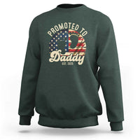 Funny Promoted To Daddy 2025 Sweatshirt Newborn Vintage American Flag