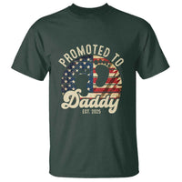 Funny Promoted To Daddy 2025 T Shirt Newborn Vintage American Flag