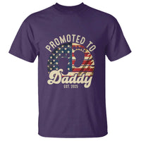 Funny Promoted To Daddy 2025 T Shirt Newborn Vintage American Flag