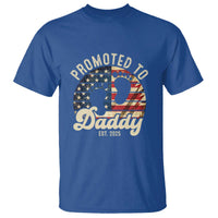 Funny Promoted To Daddy 2025 T Shirt Newborn Vintage American Flag