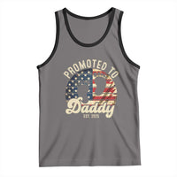 Funny Promoted To Daddy 2025 Tank Top Newborn Vintage American Flag